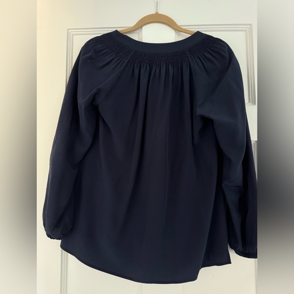 Lily Pulitzer Elsa Silk Blouse, Size Small - Navy - Picture 4 of 5